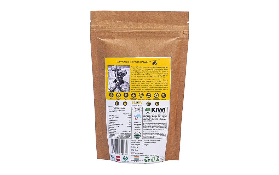 Kiwi Kisan Window Organic Turmeric Powder    Pack  250 grams
